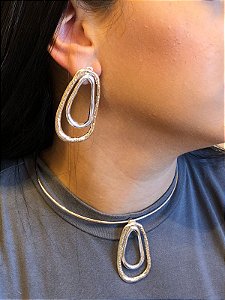 Conjunto Aro Orgânico Vazado Textura