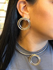 Conjunto Aro Círculos Vazado