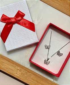 Conjunto Borboleta Cravejado RB
