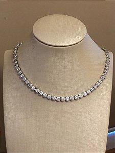 Colar Riviera Cravejada com Zircônias Prata