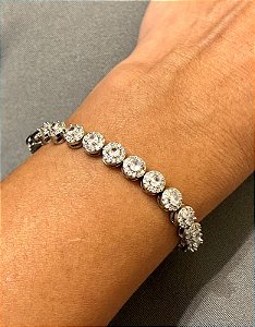 Pulseira Riviera Cravejada com Zircônias Prata
