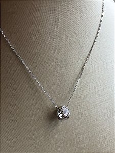 Colar Entrelaçado Ródio Branco