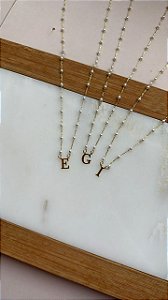 Colar Mini Pérolas Inicial G