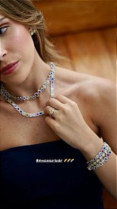 Colar Riviera Quadrados Semijoia Color