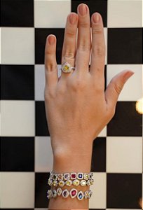 Pulseira Riviera Quadrados Semijoia Color