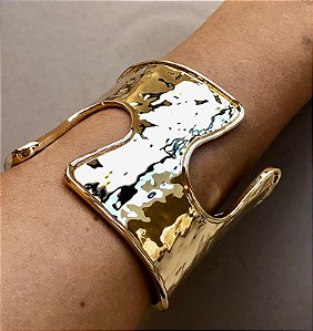 Bracelete Maxi Orgânico Dourado