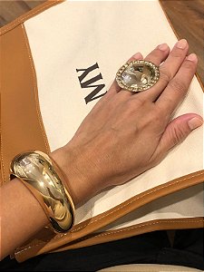 Bracelete Maxi Boleado Dourado