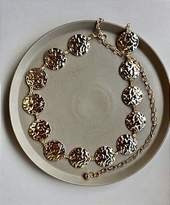 Cinto Medalhas Marteladas Dourado