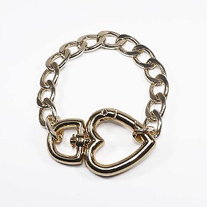 Pulseira Corrente Fecho Mosquetão Coração