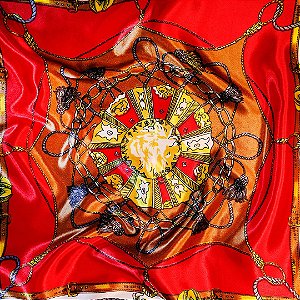 Lenço Cordas e Elos Vermelho