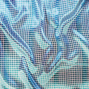 Lenço Estampa Pied Poule Azul