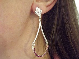 Brinco folheado  - Prata com zircônia