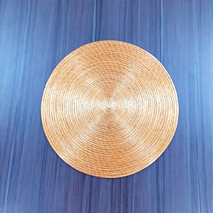 Sousplat 35 cm (Porta prato) Capim Dourado e Fio Dourado (8 unidades)Cód. SO1