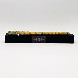 Caneta Spiro Capim Dourado e Fio Fino Azul Oceano CA30