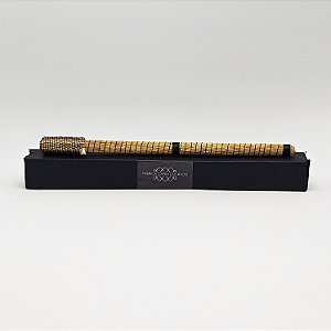 Caneta Spiro Capim Dourado e Fio Fino Preto CA32