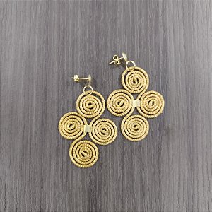 Brinco Capim Dourado Cód. B2 - Hipoalergênico