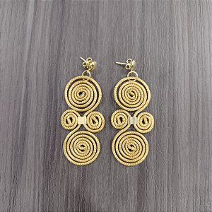 Brinco Capim Dourado Cód. B9 - Hipoalergênico