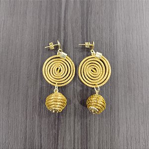 Brinco Capim Dourado Cód. B17 -  Hipoalergênico