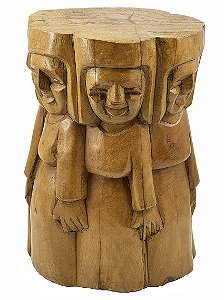 Família Natural de Hércules Modesto em Madeira - 24cm