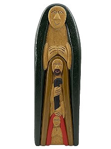 Sagrada Família de Mestre Rosalvo em Madeira - 30cm
