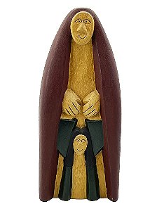 Mãe e Filho de Mestre Rosalvo em Madeira - 20cm