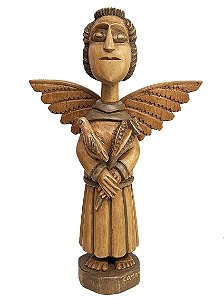 Anjo de Mestre Cornélio em Madeira - 51cm