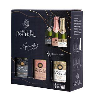 KIT MINI ESPUMANTES MONTE PASCHOAL BRUT 187ML