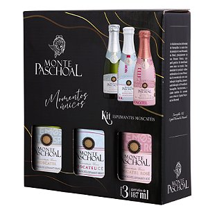 KIT MINI ESPUMANTES MONTE PASCHOAL MOSCATEL 187ML