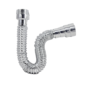 Sifão Sanfonado Cromado Porca PVC