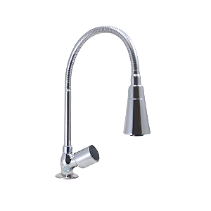 Torneira Gourmet Metal Inox Tubo Flexível Cônico Duplo Jato Cozinha Mesa / Bancada Luxo C-39 Max