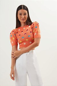Blusa Cropped Coral