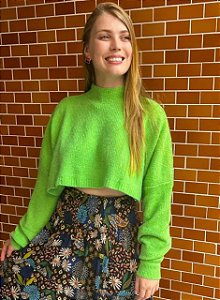 PULL CROPPED TRICOT VERDE FARM