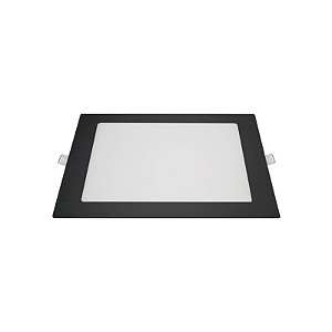 Luminária Painel Led Embutir Quadrada Preto 18W 22X22Cm