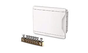 Quadro De Distribuição Pvc 6/8 C/Bar Disj. Embutir