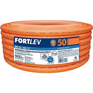 Conduíte Corrugado 20Mm Reforçado Laranja Fortlev