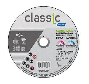 Disco Corte Ferro Inox 4,5" 115X1.1X22.23 Clas.Basic Norton