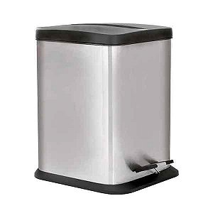 Lixeira  Aço Inox C/ Pedal Quadrada Jaspe 6L Mor