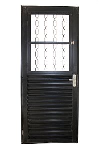 Porta Metalon Mista 210X80Cm Meia Grade Esquerda Ferreira