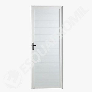 Porta  Alumínio Branco Lambril 210X70Cm Esquerda Esquadromil