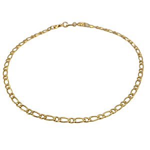 Pulseira masculina folheada a ouro elos 1 por 1