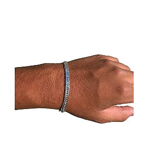 Pulseira Grumet Dupla Masculina Prata 925