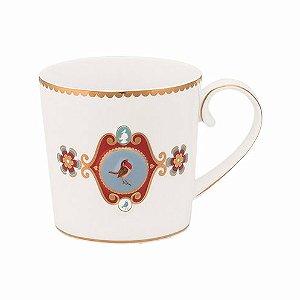 CANECA PEQUENA MEDALLION LOVE BIRDS BRANCO