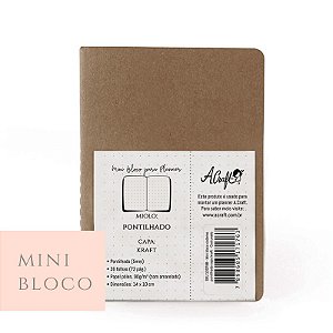 MINI CADERNO CAPA KRAFT QUADRICULADO COSTURADO
