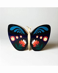 ESCULTURA DE MADEIRA BORBOLETA KAROL