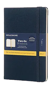 CADERNO MOLESKINE TWO GO PAUTADO AZUL ORIENTAL