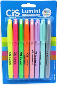 LUMINI MARCA TEXTO CORES NEON E PASTEL COM 8 UN