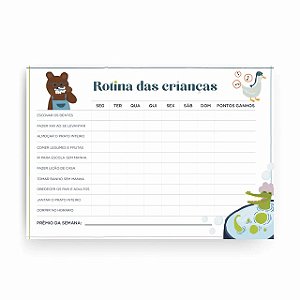 BLOCO COM IMA ROTINA DAS CRIANCAS/ANIMAIS 21X30