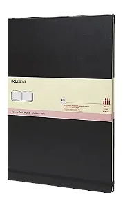 CADERNO AQUARELA MOLESKINE CAPA DURA S PAUTA A3 PRETO
