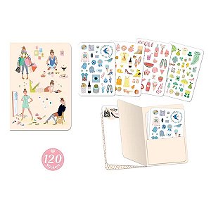 CADERNO COM ADESIVOS TINOU