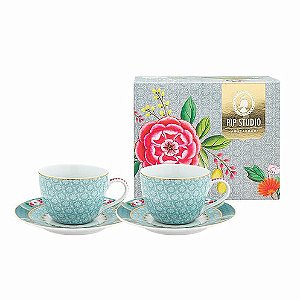 CONJUNTO XICARAS DE CAFE AZUL